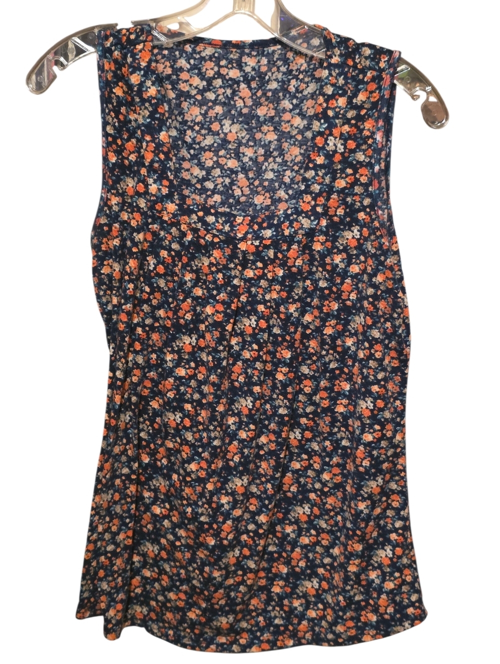 KTILG Boho Floral Print Square Neck Draped Tank Top Size S